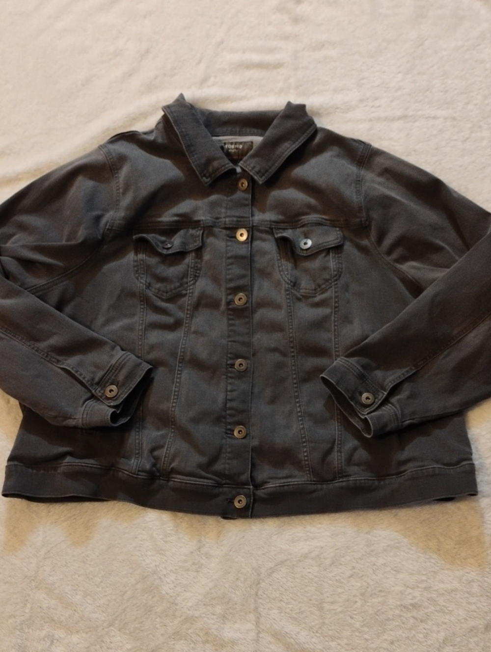 Torrid Gray Denim Jacket Unsized (3/4x?)